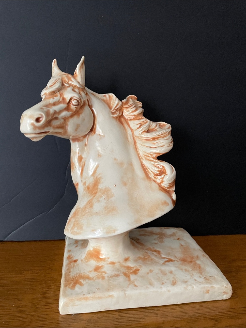 Vintage Italian Alabaster And Marble Horse Head Sculpture